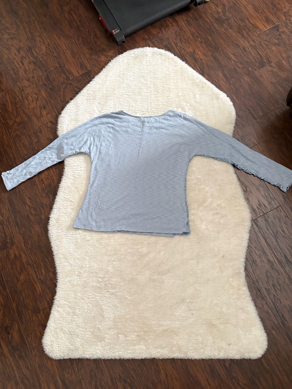 Sundance Lily Paramour Light Blue Lace Inset Long Sleeve Top - Picture 4 of 5